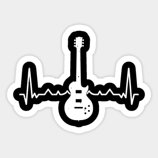 Acoustic Guitar Heartbeat, Guitar Musician Gift Sticker